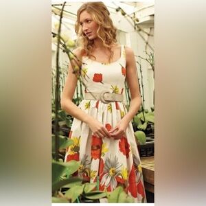 Anthropologie Moulinette Soeurs Homegrown Poppies Dress Cotton Floral Size 4